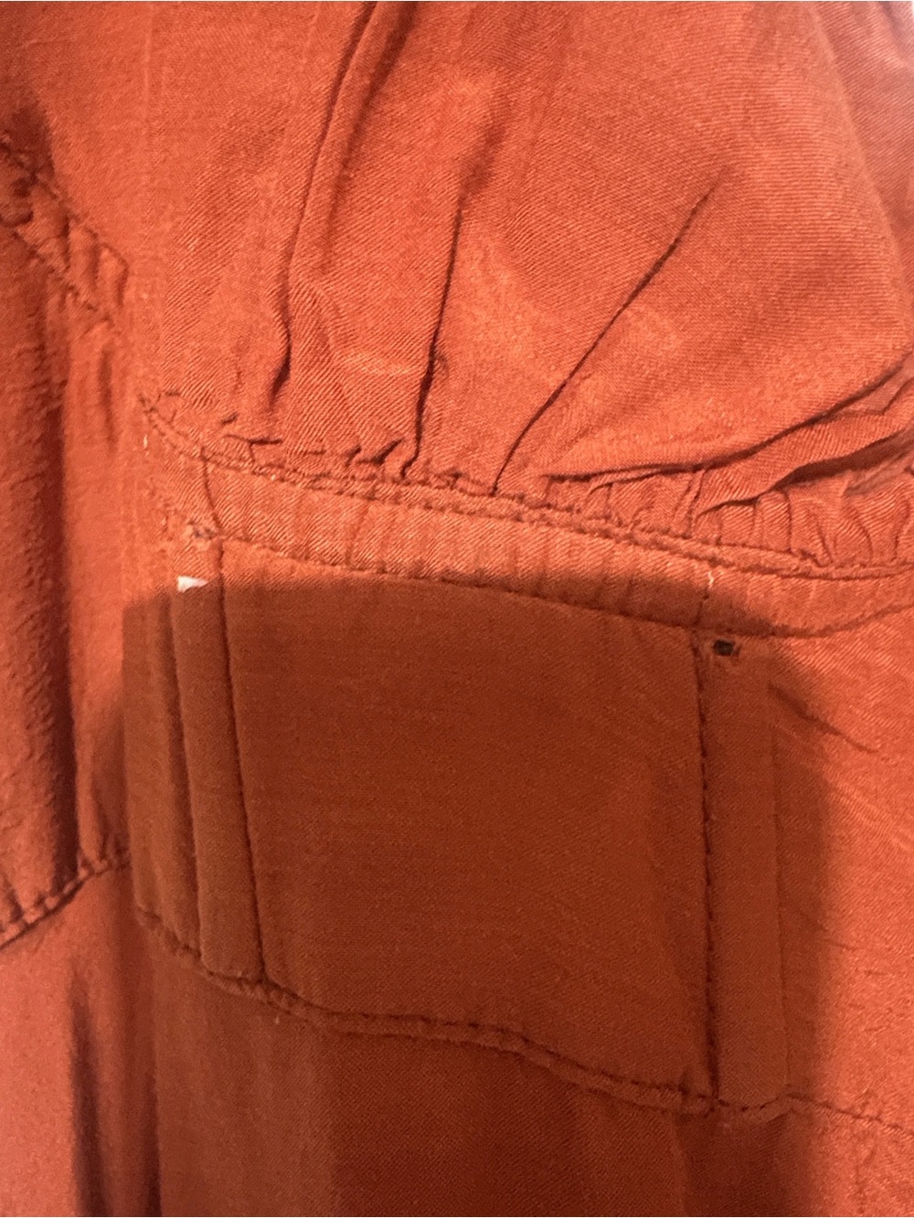 FARM Rio Rust Ruffle-Shoulder Midi Dress - Picture 11 of 11